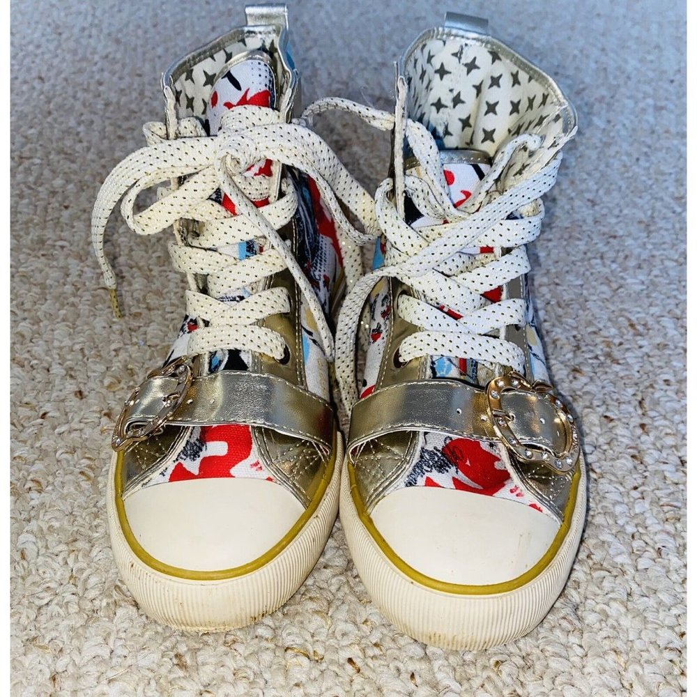 Apple Bottoms Women's Sneakers Size 7 Kishia Bling Pink White Gold Shoes